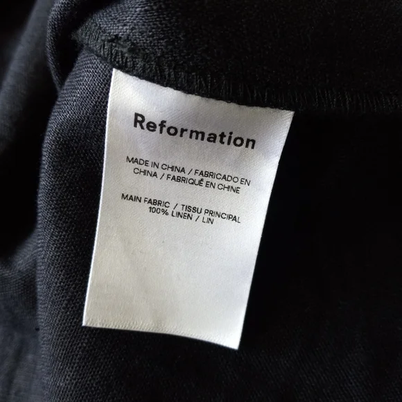 Reformation Tagliatelle Black Linen Midi Dress 6 - Picture 9 of 16